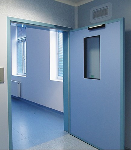 Swing doors for hospitals and sterile environments